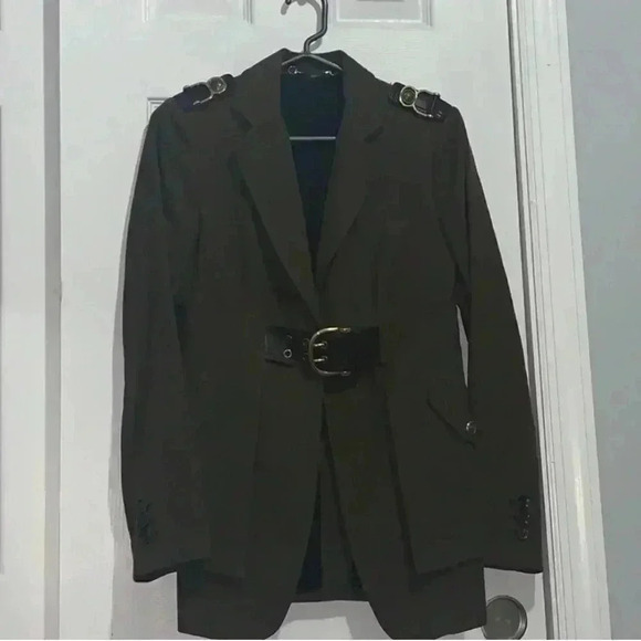 Gucci Military Inspired Blazer Jacket Olive Green - Picture 2 of 4